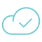 Cloud integration icon blue